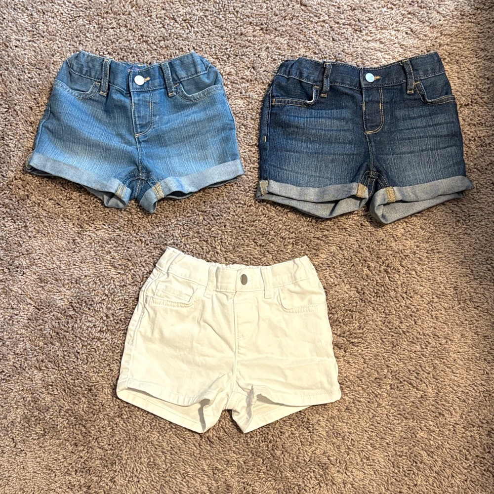 The Children's Place Denim and White Shorts Set